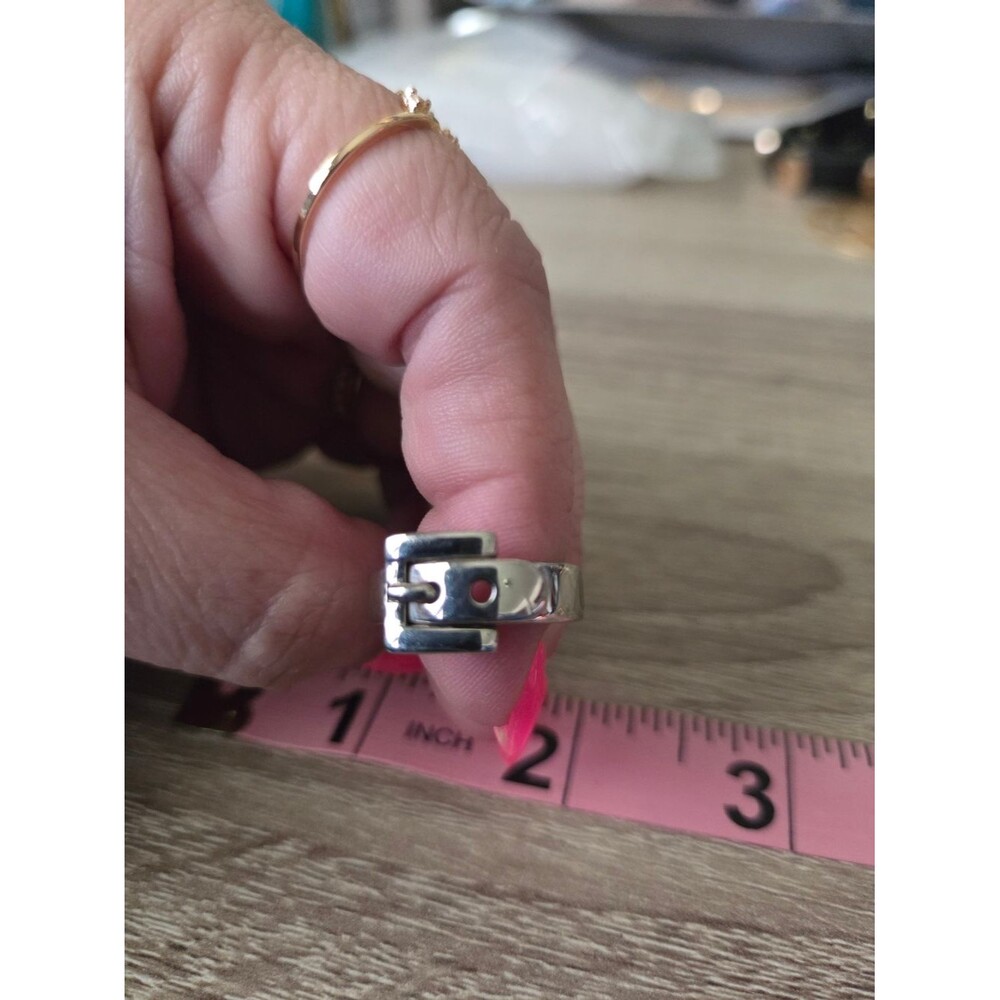 Michael Kors Silver Tone Buckle Ring